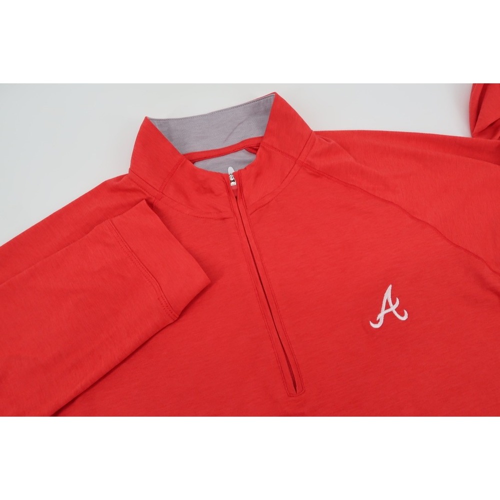 Johnnie-O 1/4‎ Zip Pullover Mens Medium Red Atlanta Braves Freeborne JMKO3620